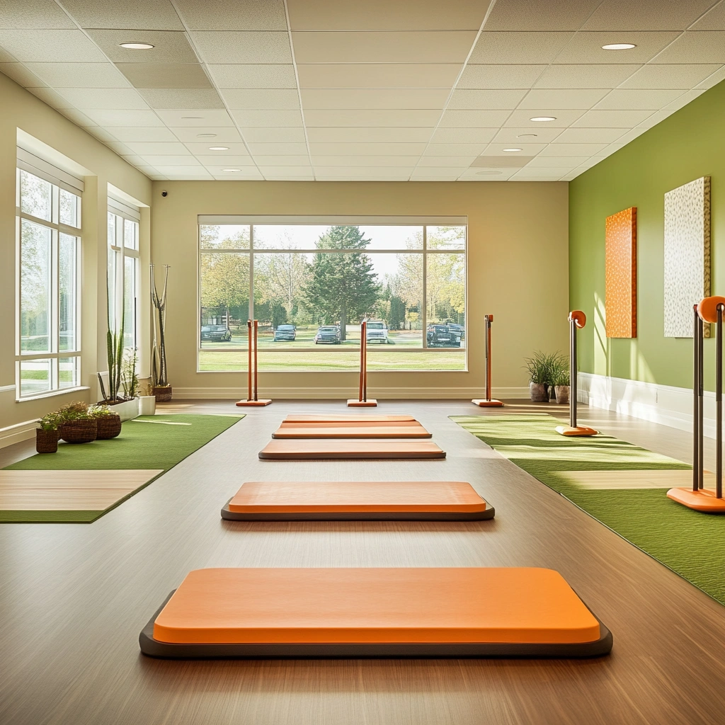 Зона для занять балансом і стабільністю з поручнями